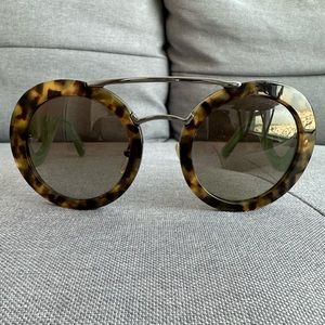 Prada SPR 13S UEZ-4K1 - Spotted Brown Green/Grey Green by Prada for Women